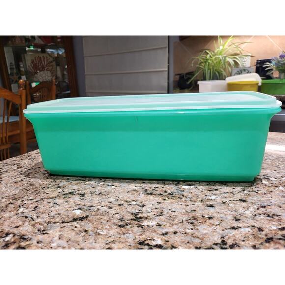 Tupperware Celery Vegetable Crisper Bread Keeper Saver Jadeite Green (vintage) - Picture 6 of 16